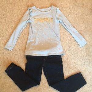 Matching girl top and jeans